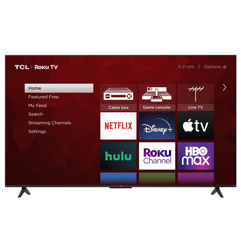 TCL 65” Class S4 (65S451) 4K UHD HDR Smart TV with Roku TV display and camera view