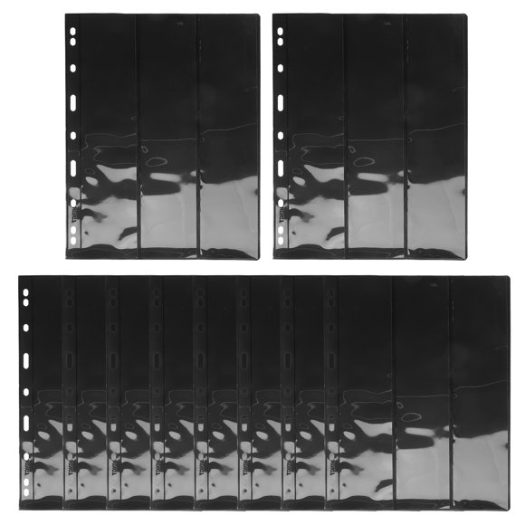 10pcs Reusable Stamp Album Pages Black Background for Stamp Collectors Stamp Sleeves for Organizing and Displaying Coin Collection Pages Stamp Collection Album Page Sheets