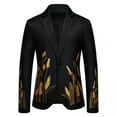 thumbnail image 1 of Styesk Vestes pour Hommes Hommes Décontracté Style Court Imprimé Blazer à Boutons Col Rabattu Complet Manches Longues, 1 of 7