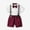 Red, variant on Zecgelong Toddler Boys Short Sleeve Shirt Tops Shorts With Tie Child Kids Gentleman Outfits Boys Dressy Short Sleeve Sets for Boys 3-4 Years