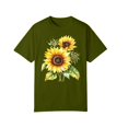 thumbnail image 4 of TIREOW Girls and Boys Short Sleeve T Shirts Solid Color Round Neck Daily Casual T Shirt Top Summer Trendy Sunflower Printed Tee Tops, 4 of 5
