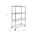 thumbnail image 3 of Seville Classics 4-Tier Steel Wire Shelving with Wheels, 30" W x 14" D x 48" H, Chrome, 3 of 10