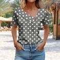 thumbnail image 6 of Ruimatai Women's Checkered Printed Short Sleeve Shirt Casual Button Down T-Shirt Top Comfortable Stylish Blouse for Everyday Wear, 6 of 6