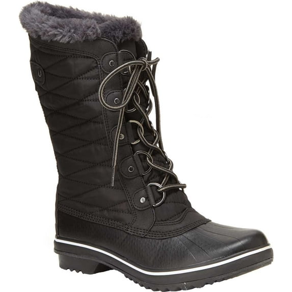 Women's Jambu JBU Lorna Encore Weather Ready Waterproof Boot Black Distressed Vegan Nubuck/Faux Fur/Nylon 10 M
