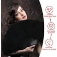 thumbnail image 2 of 20th century black vintage style feather fan, 2 of 5