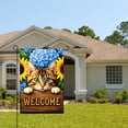 thumbnail image 2 of Amhnf Welcome Cat With Sunflowers And Hydrangeas Garden Flag For Home Outdoor Garden Yard Decor 12x18 inch, 2 of 5