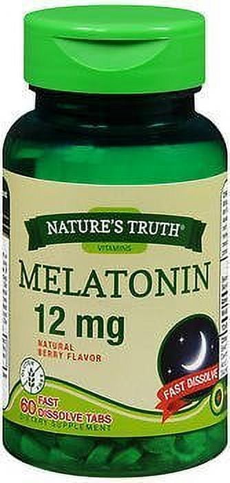 Nature's Truth Melatonin Fast Dissolve Tablets 12 mg, Natural Berry Flavor 60 ea (Pack of 6)