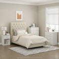 thumbnail image 3 of Furinno TIDUR Night Stand, Nightstand with Drawer, Bedside Table, End Table, Side Table with Storage Shelf, Knob Handle Drawer, for Bedroom, Living Room, Plain White, 3 of 5
