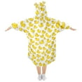 thumbnail image 2 of FORMRS Wearable Blanket Hoodie with Sleeves for Kids Cozy Flannel Sweatshirt, Yellow Rubber Ducks, 2 of 7