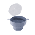 thumbnail image 2 of Silicone Microwave Popcorn Bowl Foldable Popcorn Maker Bucket Bowl with Lid Folding Popcorn Kitchen Baking Tool Gray, 2 of 7
