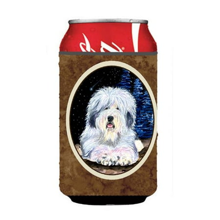 

Starry Night Old English Sheepdog Can or bottle sleeve Hugger 12 oz.