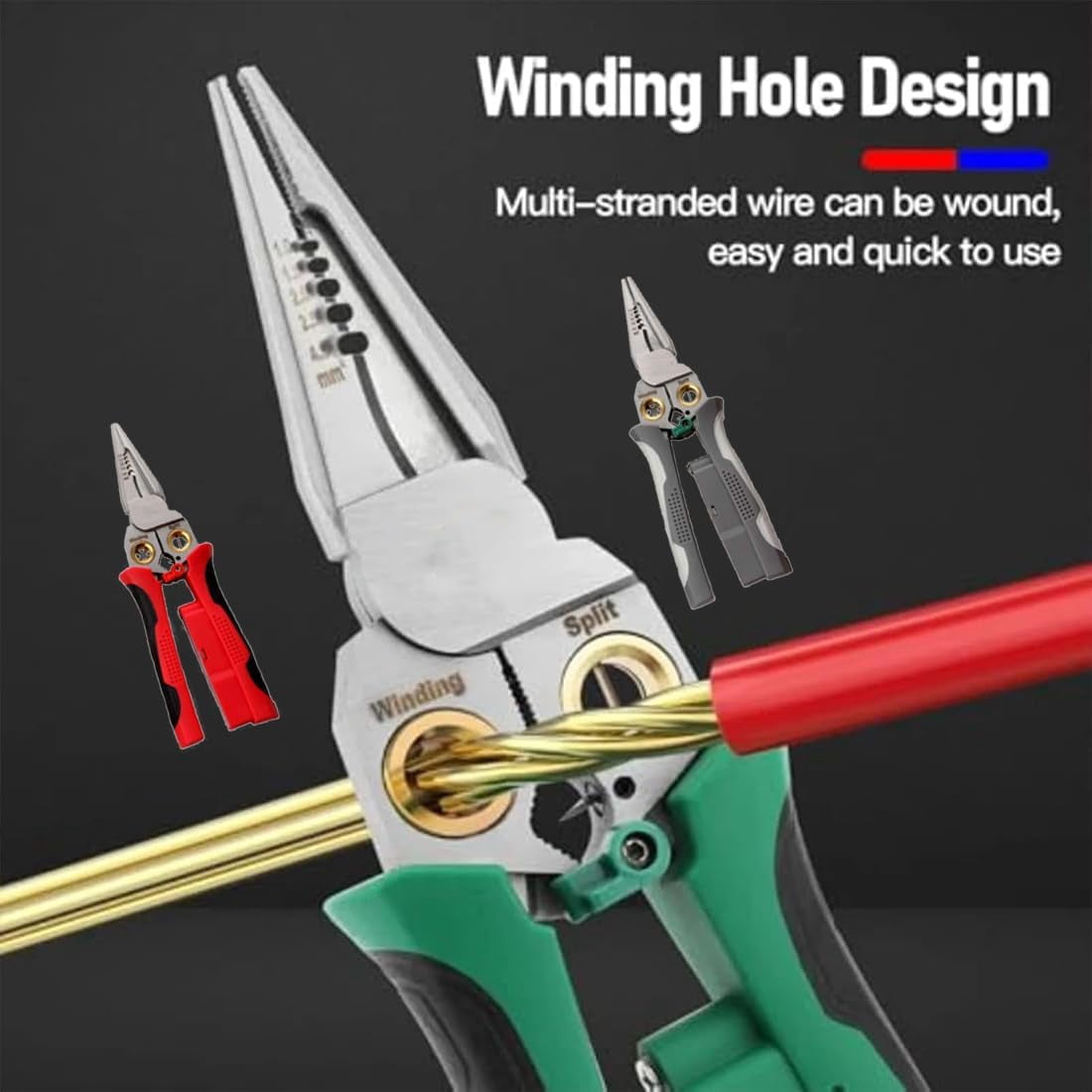 Outdoorfun 8 in 1 Wire Stripper Twister for Cutting and Pulling Wires Cable Scissors, Voltage Tester, Pinzas De Electricidad, Multi-function Electric Wire Stripping Tool