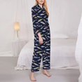 thumbnail image 3 of Fotbe Sardine Conjunto de Pijama de Manga Larga para Mujer con Estampado, Ropa de Dormir de 2 Piezas, Conjunto de Casa Suave y Cómodo con Bolsillos-X-Large, 3 of 7