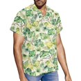 thumbnail image 2 of Yuyamidu Matching Hawaiian Outfits for Couples Summer Dresses for Women Midi Dress Mens Button Down Short Sleeve Shirt Flowy Asymmetrical Sleeveless Dress Leaf Green, 2 of 5