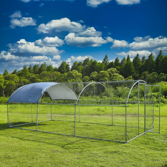 Tolead Steel Waterproof Outdoor Chicken Coop with Spire Roofed Coop, Oxford Cover and Manual