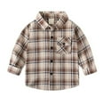 thumbnail image 3 of GYRATEDREAM Boys Girls Flannel Plaid Shirts Long Sleeve Spring Buffalo Western Button Down Shirt Vintage Lightweight for 2-10Y, 3 of 4