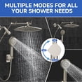 thumbnail image 5 of Ophanie 12 Inch Coverage High Pressure Rain Shower Head Combo with Extension Arm - Wide Rainfall & 5 Modes Handheld Showerhead, Dual Anti-Clog Nozzles for Ultimate Shower Experience, Starlight, 5 of 10