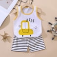 thumbnail image 2 of UAYOTSE Toddler Boys Baby Children's Cartoon Printed Vest Set Boys' Shorts Summer Cotton Girls' Summer Clothes Two Piece Set,Sizes 6-12 Months, 2 of 4