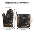 thumbnail image 3 of Bingfone Gothic Raven Portrait Print Oven Mitts Pot Holders Set 2 PCS for Kitchen for Cooking Grilling Baking BBQ Pot Holders Cook Essentials, 3 of 7