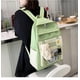 thumbnail image 4 of Kawaii School Bag Five-piece Canvas School Bag With Teddy Bear Boys Girls Back To School Supplies-green, 4 of 4