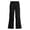 Black, variant on Girls Solid Color Straight Leg School Uniform Pants, Half Elastic Back Waist Bootcut Long Trousers with Side Pockets, Casual Dress Pants for Back to School Daily Wear(Black,5-6 Years)