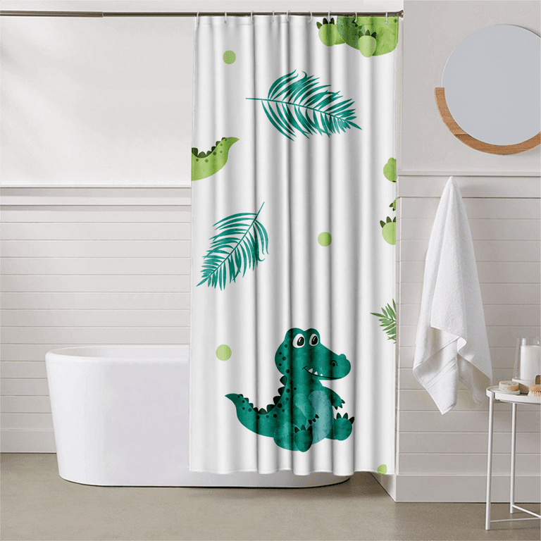 Plain PEVA Shower Curtains Waterproof Bathroom Curtain with Ring Hooks  180x180cm