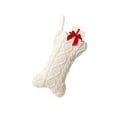 thumbnail image 3 of Pet Christmas Stocking Knit White Christmas Stocking for Dogs Bone Shape Dog Stocking fo Family Holiday Mantel Door Tree Fireplace Wall Window Christmas Decorations by MPOISVA, 3 of 9