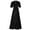 Black, variant on Tqcoqu V Neck Velvet Dress for Women High Waisted Slit Short Sleeves Party Formal Dresses,Black,Women's S-XXL