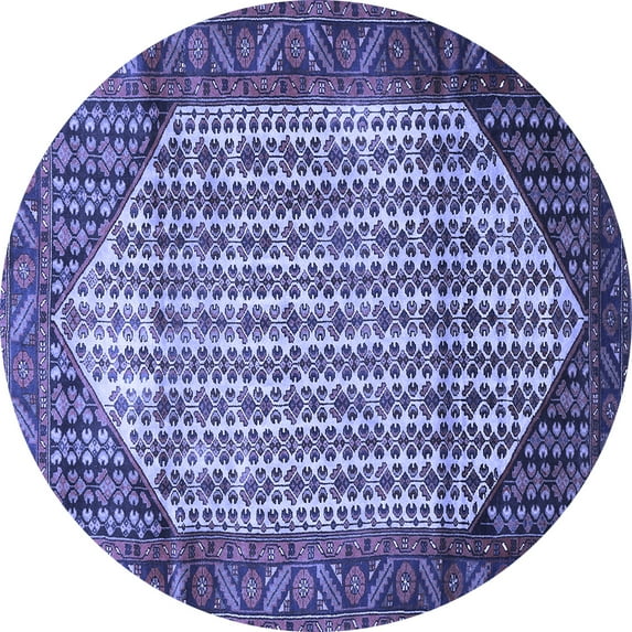 Ahgly Company Indoor Round Persian Blue Traditional Area Rugs, 8' Round