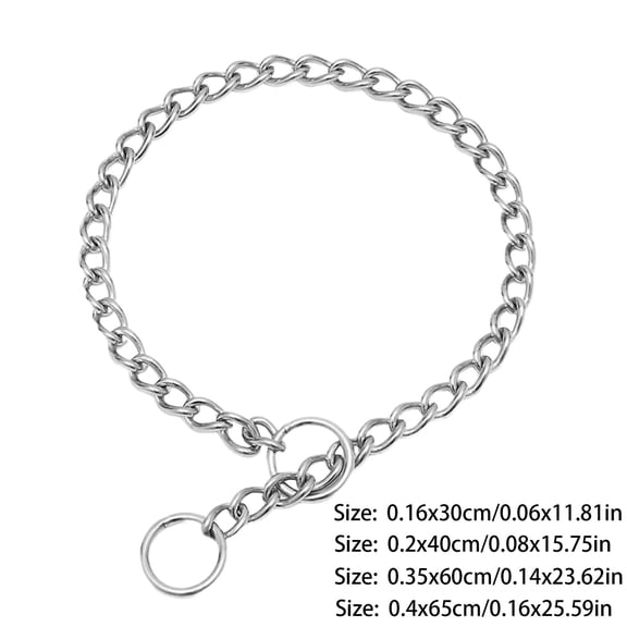 Heavy Duty Metal Dog Chain Collar Pet Training Walking Choker Slip Collar Silver 30Cm Rustproof Stainless Steel Link Chain for Pets Puppies Daily Choker