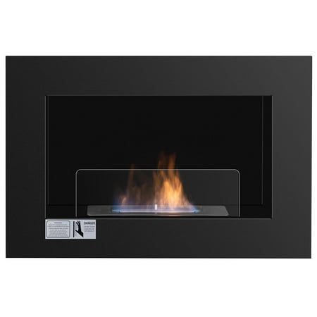 Gymax 27 5 Inch Wall Mounted Bio Ethanol Fireplace Ventless