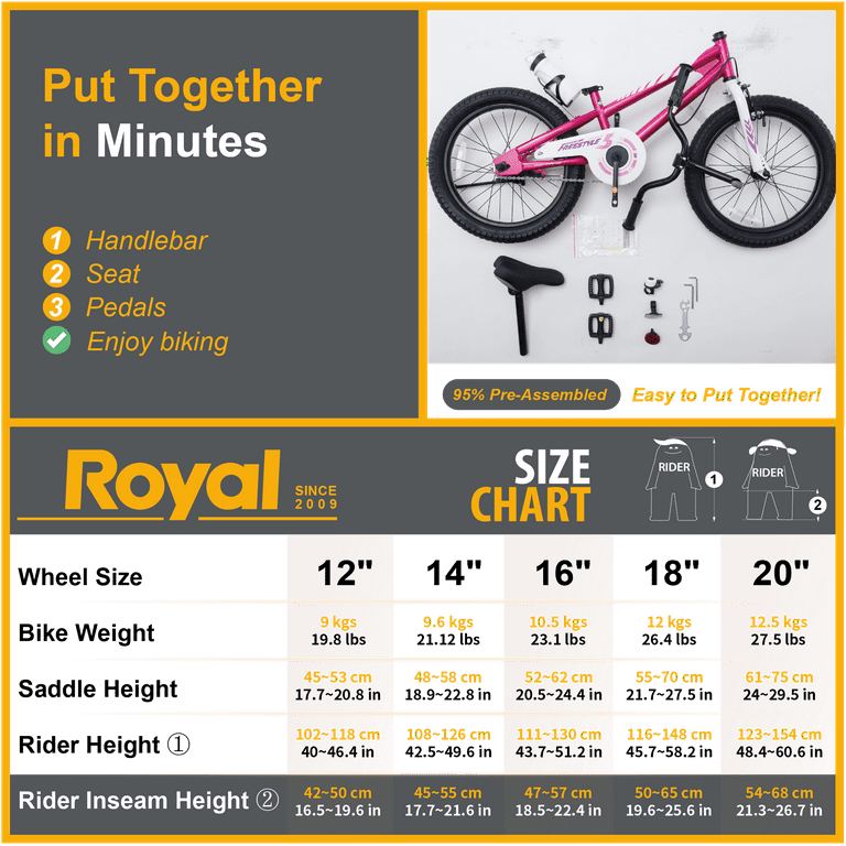Royalbaby Freestyle 18 Bicycle for Boys and Girls Ages 6 9 Pink Walmart