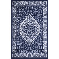 Pearl Heriz Navy 3 ft. x 5 ft. Medallion Area Rug