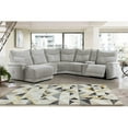 thumbnail image 2 of Lexicon Tesoro 6-Piece 1 Recliner Wood & Fabric Sectional Set in Mist Gray, 2 of 8