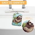 thumbnail image 3 of Sloth Luggage Tag, Travel Tags, Handbag Tag - Square PU Leather 2 Pack with Privacy Cover and Stainless Steel Ring - Suitable for Travel, Backpack, Handbag [Amazon Approved], 3 of 7