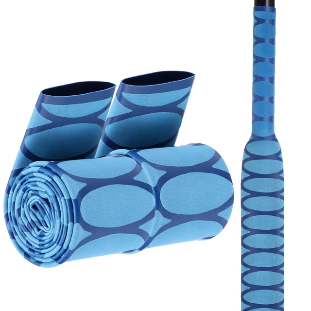 Paquete de 2 tubos termocontraíbles de 3.3 pies, 1.38" de diámetro, para cañas de pescar, 35 mm, envoltura de agarre impermeable antideslizante para deportes y fitness, patrón ovalado azul