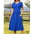thumbnail image 3 of Vestido Zeagoo, largo hasta la rodilla, a media pierna, cintura imperial, azul cielo, XL, 3 of 6