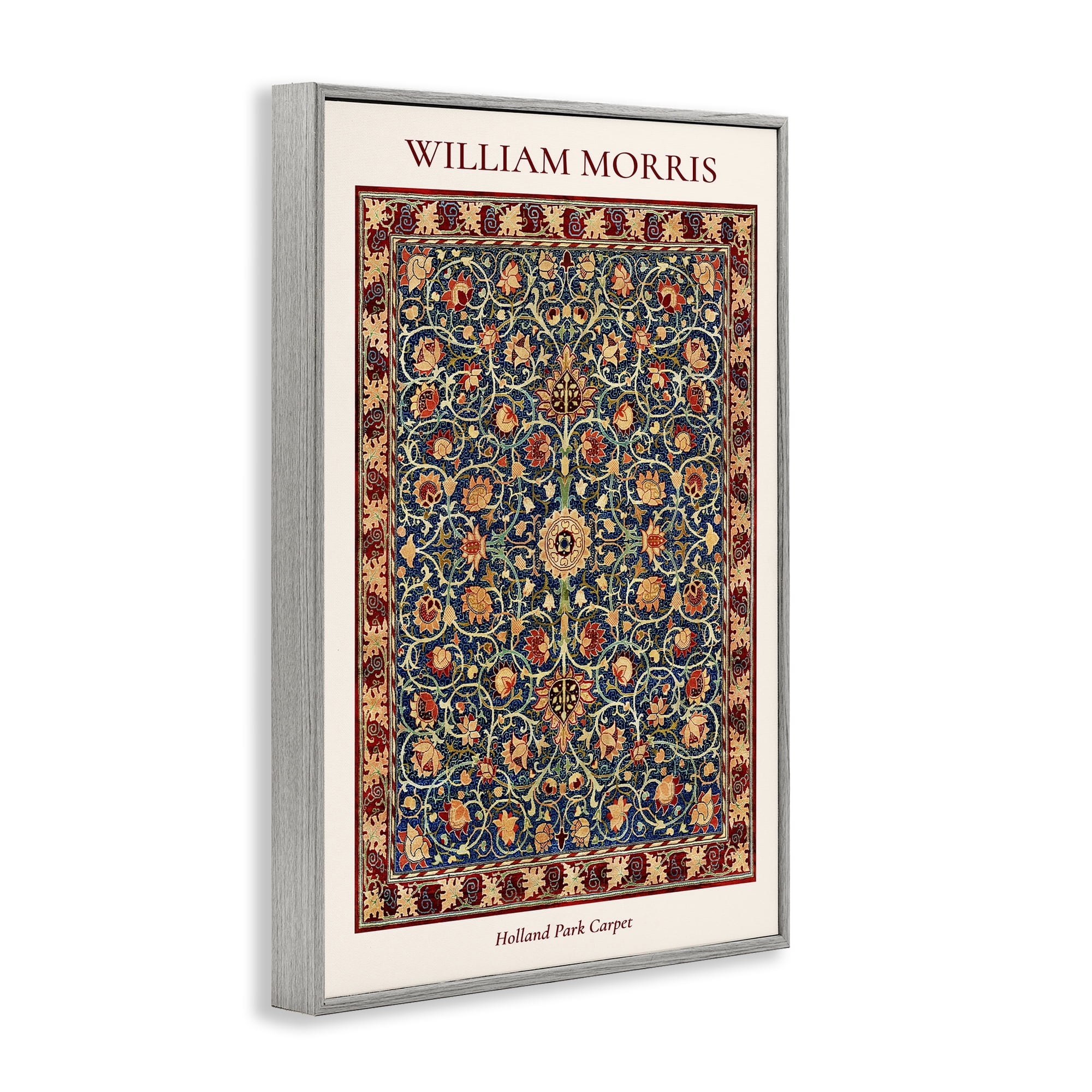 Stupell Industries Holland Park William Morris Design Gray Framed Giclee Art, design by Vintage Hustle
