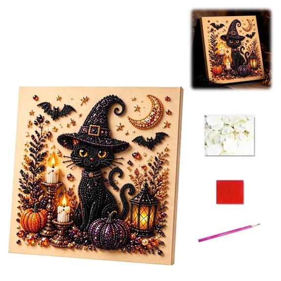 Halloween Ghost DIY Gem Craft Kit 3D Multi-Faceted Gem Assembly Set for Halloween Fall Home Living Room Wall Desk Decor Display & Handmade Gift