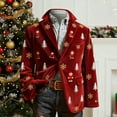 thumbnail image 2 of KHONTS Men's Christmas Blazer Vintage Corduroy Jacket Funny Xmas Graphic Button Holiday Party Jackets Work Blazers 11-Red XXXXL, 2 of 3