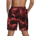 thumbnail image 2 of Lsque Mens Swim Trunks Red Line Pattern - Bathing Suit Compression Liner - Beach Swim Shorts Swimwear - (S-3XL) - Stretch Quick Dry -Medium, 2 of 9