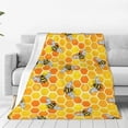 thumbnail image 1 of Balery Honeycombs Manta de Felpa Suave y Acogedora – Cobija de Franela Aterciopelada para Cama, Lavable y Cálida para Sofá, Mascotas, Transpirable-60"x50", 1 of 7