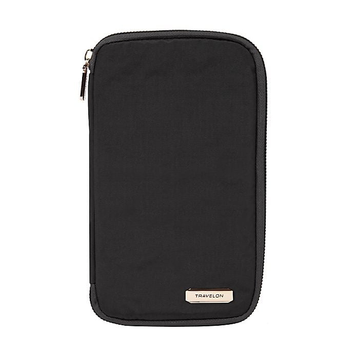 Travelon Boho RFID Blocking Family Passport Zip Wallet in Black