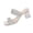 Silver, variant on HTHLVMD Women's Rhinestone Block Heel Sandals, Clear Heel Shoes, Glitter Sandals, Wedding Heeled Sandals, Fashion Women's Chunky High Heel Slip On Sandals Breathable Casual Lace Up Footwear, Silver 8