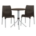 thumbnail image 1 of Keter Chelsea 3-Piece Resin Outdoor Bistro Set, Brown, 1 of 3