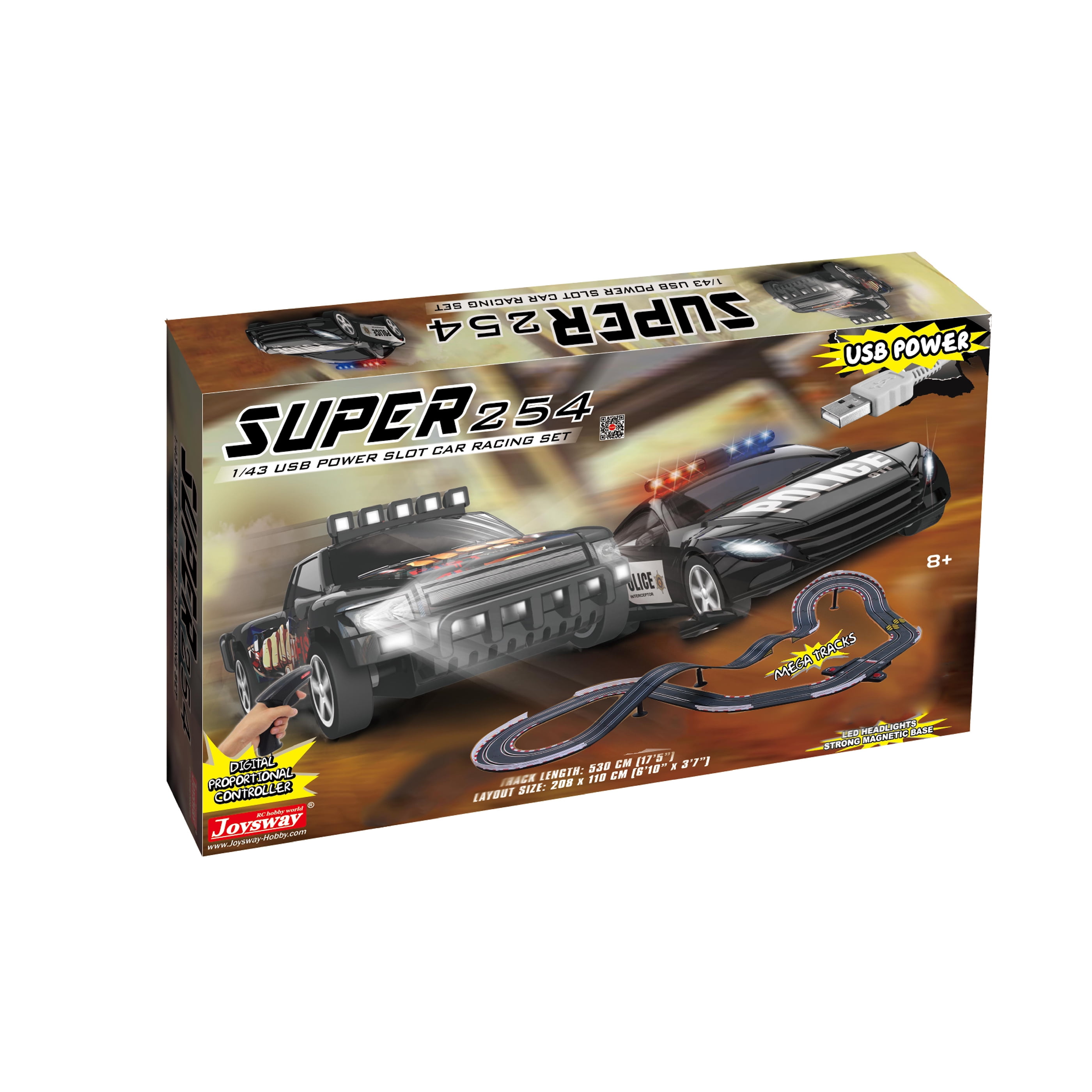 JOYSWAY Super 254 USB Power Slot Car Racing set