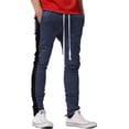 thumbnail image 2 of Ma Croix Mens Stripe Track Zipper Pants Two Tone Skinny Fit Elastic Athletic Training Bottom, 2 of 6