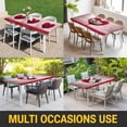 thumbnail image 5 of Valentine's Day Table Cloths for 4 Foot Rectangle Tables, Red Heart Love Trees Romance Spring Patio Waterproof Elastic Fitted Tablecloths, Washable Rectangular Table Cover for Camping, 5 of 8