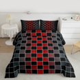 thumbnail image 2 of Castle Fairy Gradient Buffalo Full Size Comforter Sets 3-Piece for Female Men Adults,Minimalist Geometric Checkered Bedding Comforter Set,Vintage Aesthetic Lightweight Bedding Sets, 2 of 8