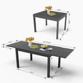 thumbnail image 2 of TOTAL Outdoor Aluminum Extendable Patio Adjustable Dining Table with E-Coating for 4-6 People, Ideal for Garden, Lawn, Porch, or Bistro, Dark Brown, 2 of 5